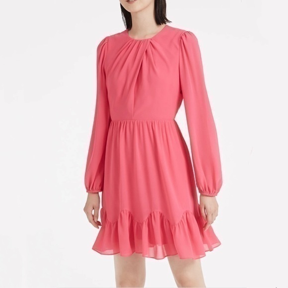 Milly Dresses & Skirts - Milly Jackie Chiffon Dress in Punch / Pink Size 4